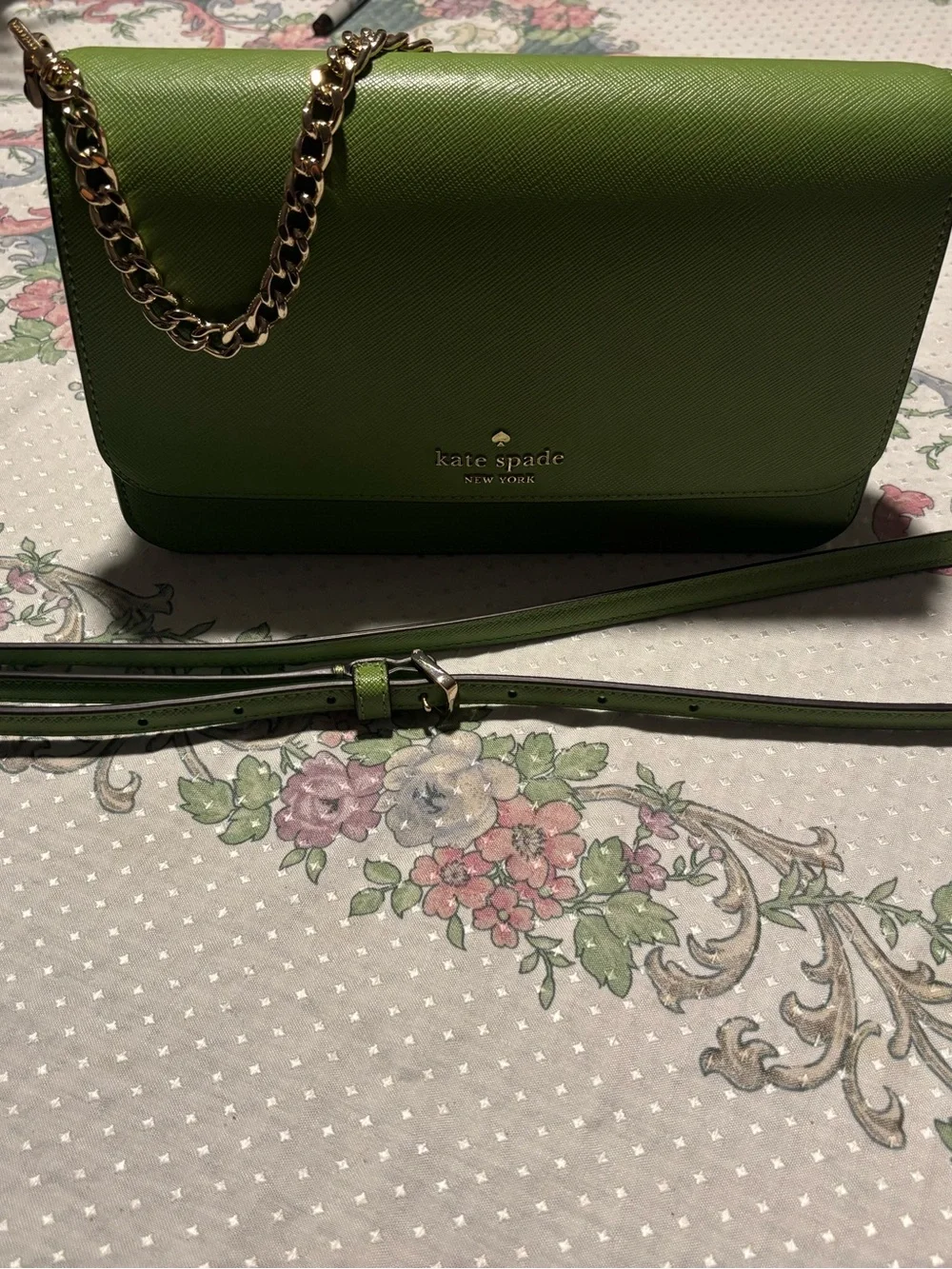 kate spade lime green saffiano crossbody bag